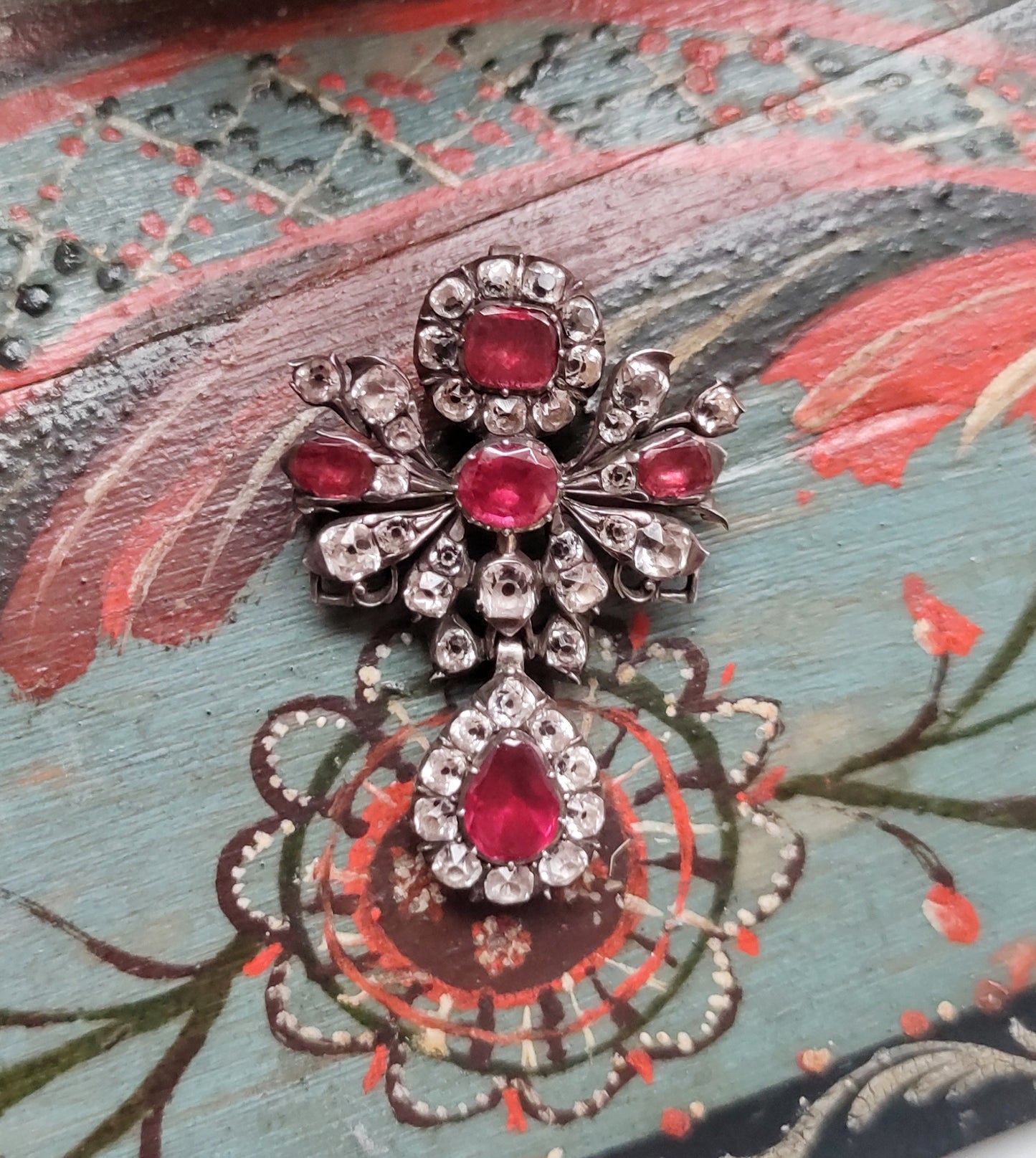 Red and white paste pendant from the Georgian era