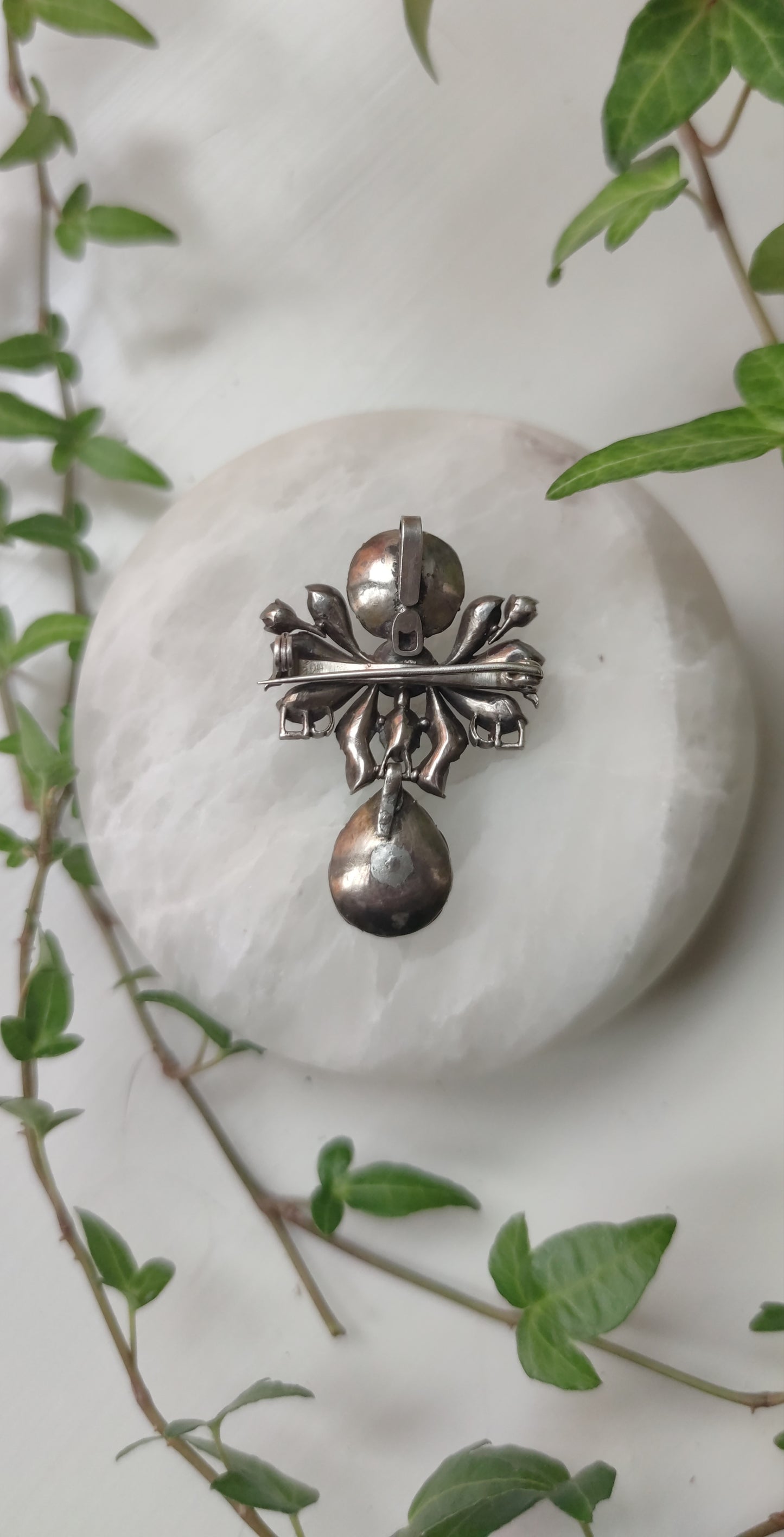 Red and white paste pendant from the Georgian era