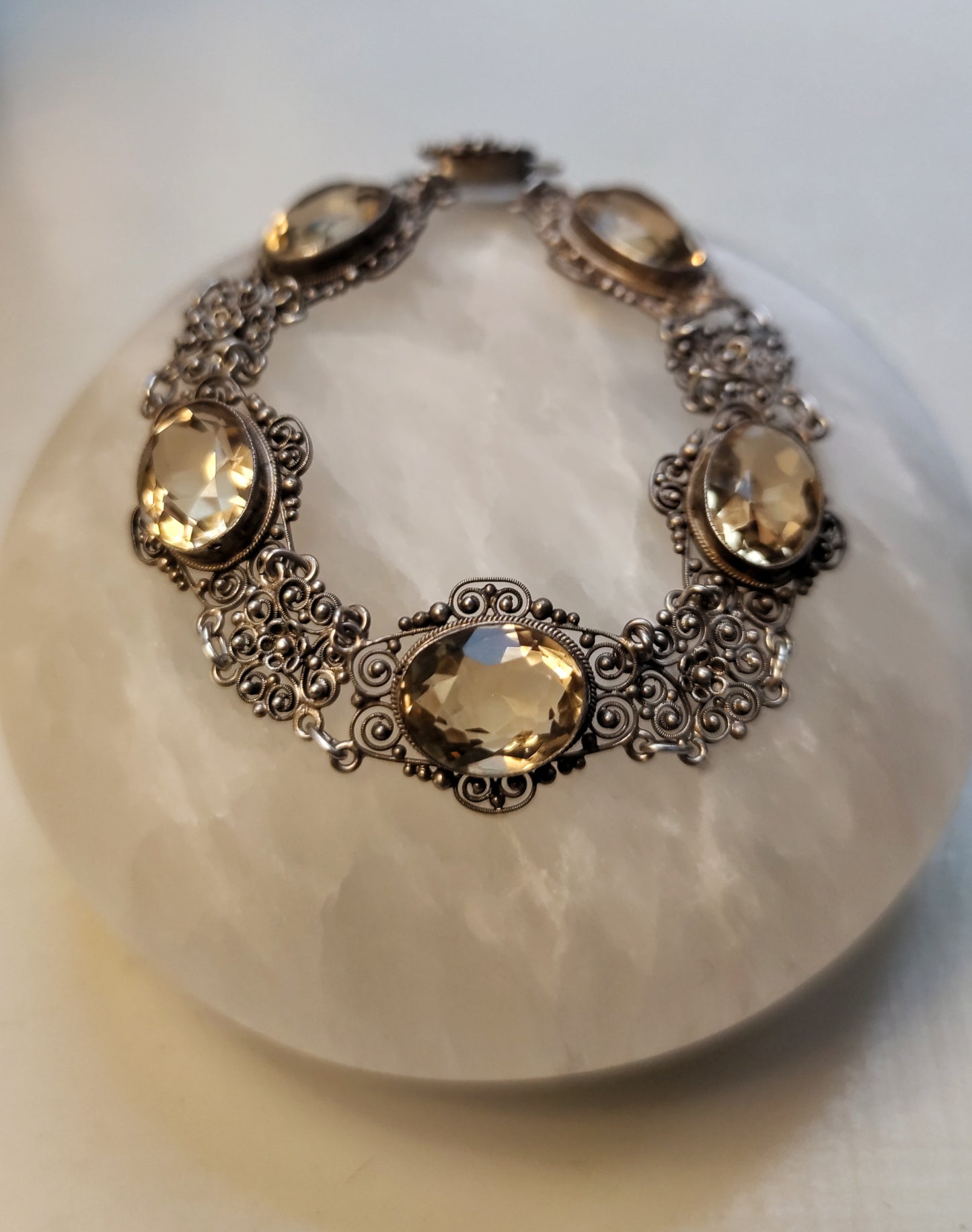 Filigree bracelet from Florence with citrines.