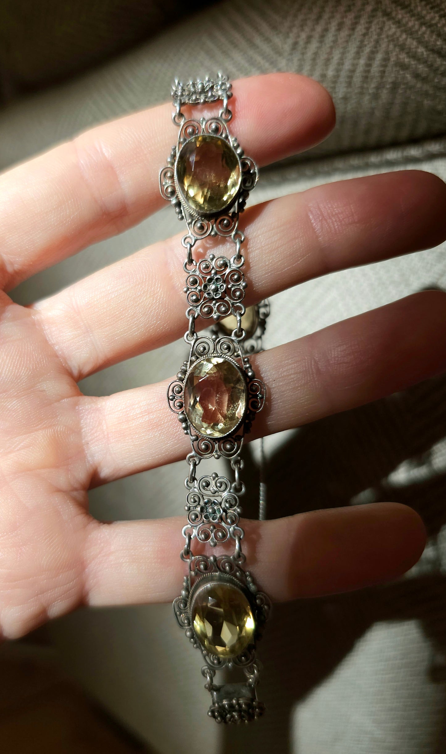 Filigree bracelet from Florence with citrines.