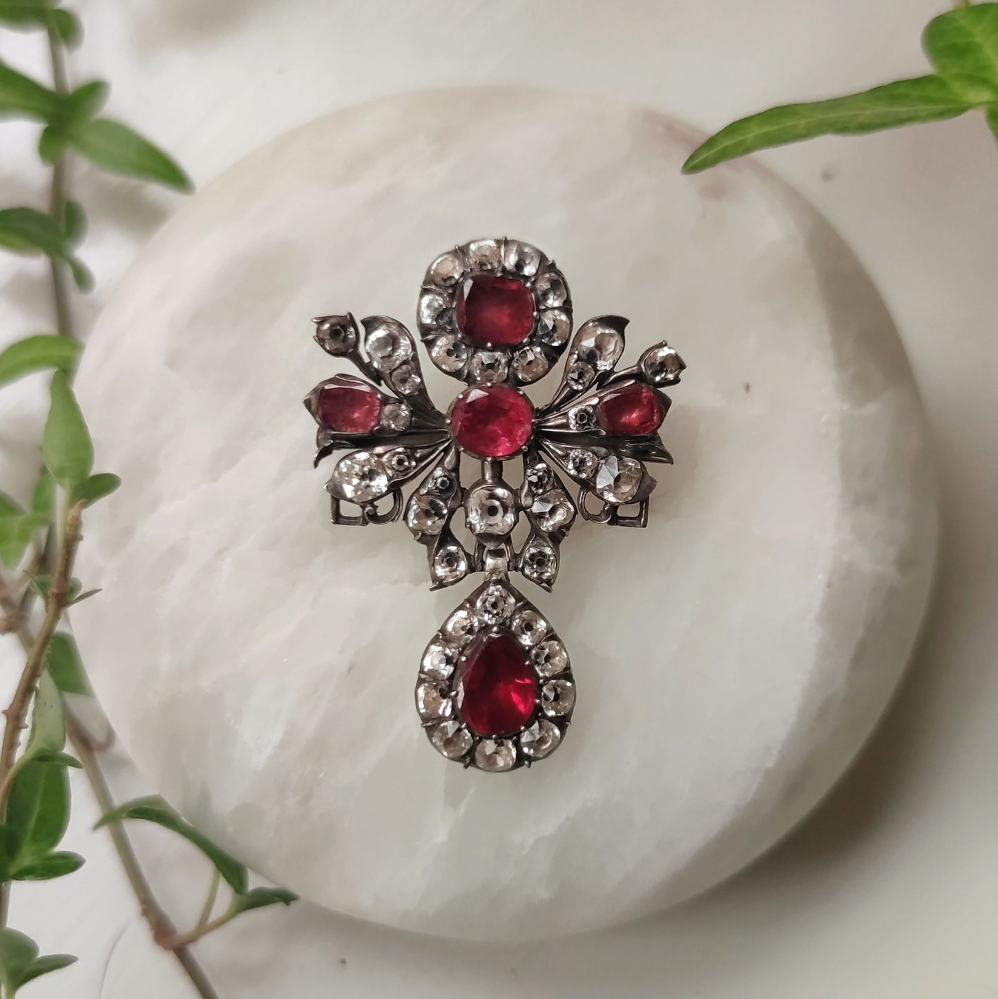 Red and white paste pendant from the Georgian era